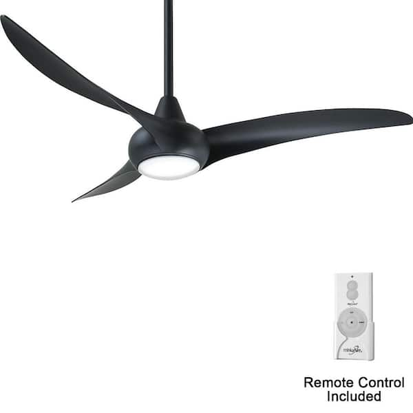 MINKA-AIRE Light Wave 52 in. Integrated LED Indoor Black Ceiling Fan with Light with Remote Control