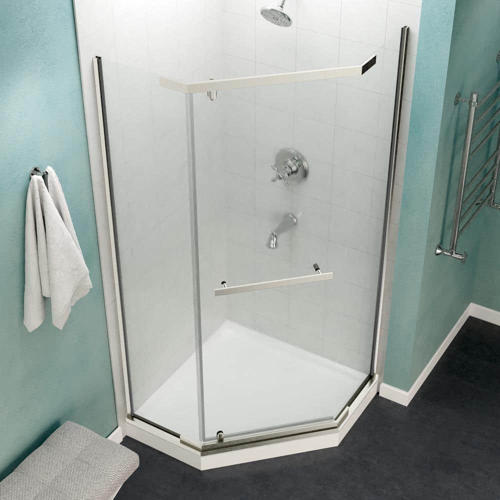 Castle Series 49" x 72" Brushed Nickel Semi-Frameless Shower Door