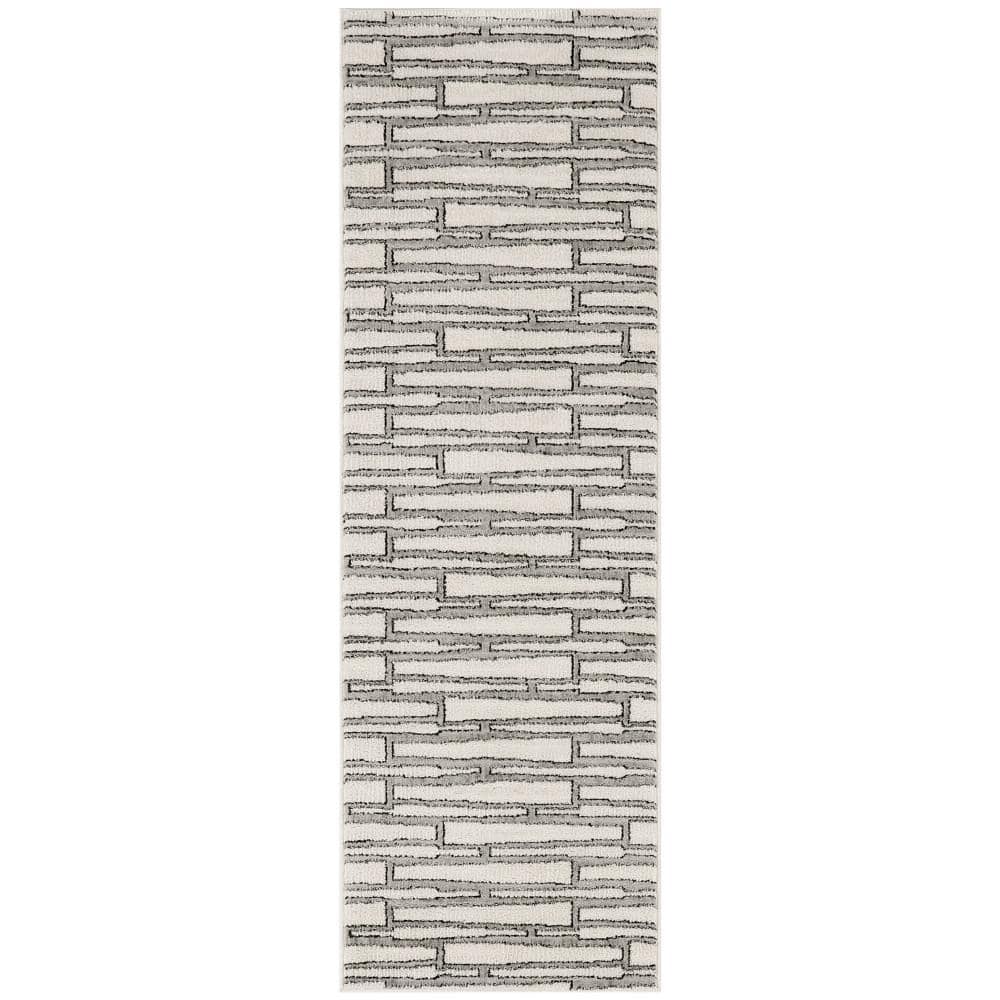 Nordic Ivory Grey 2 ft. x 6 ft. All-over design Contemporary Runner Area Rug price history on PriceWatchPro