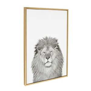 33 in. x 23 in. "Lion" by Tai Prints Framed Canvas Wall Art