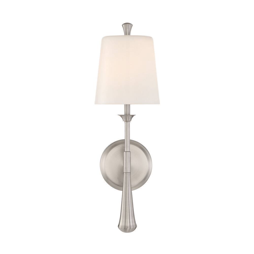 Palmer Brushed Nickel Swing Arm Sconce with Frosted Opal Shade