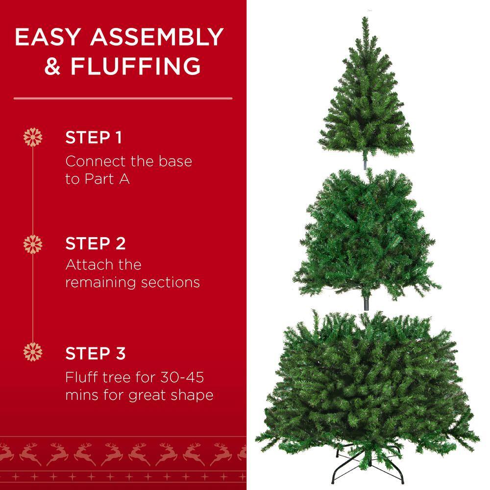 4.5ft Pre-Lit Green Spruce Artificial Christmas Tree with White Lights