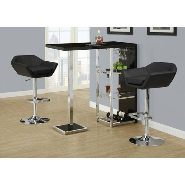 Monarch Specialties Adjustable Height Chrome Swivel Cushioned Bar Stool