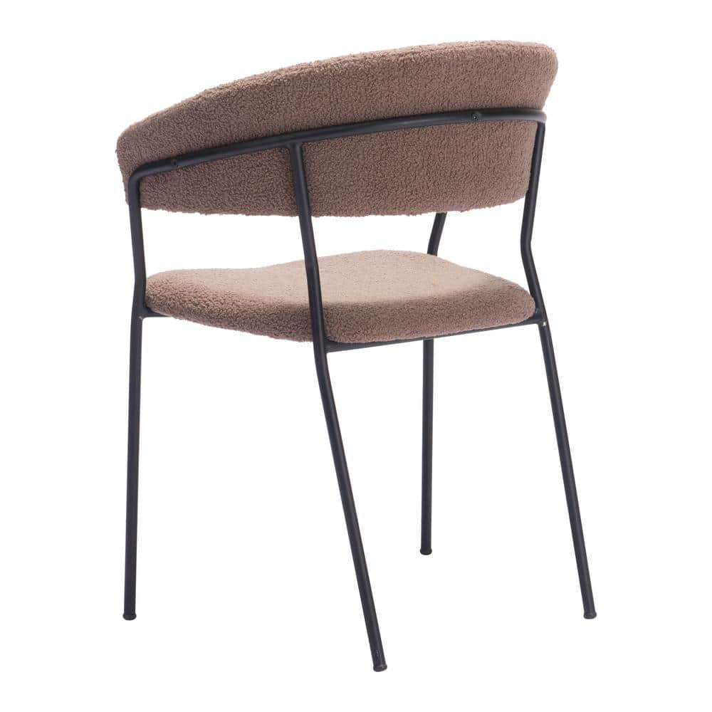 Josephine Brown Upholstered Metal Frame Arm Chair