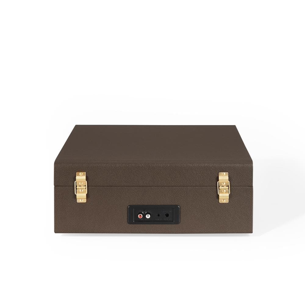 Cocoa Brown Vintage Portable Record Player with Bluetooth