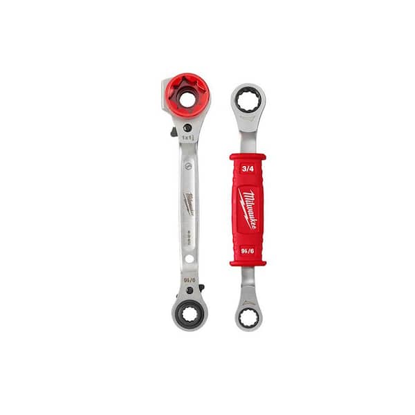 Milwaukee Lineman's 5-In-1 3/4 in. Ratcheting Wrench with Smooth Strike Face & Lineman's 2-In-1 Insulated Ratcheting Box Wrench
