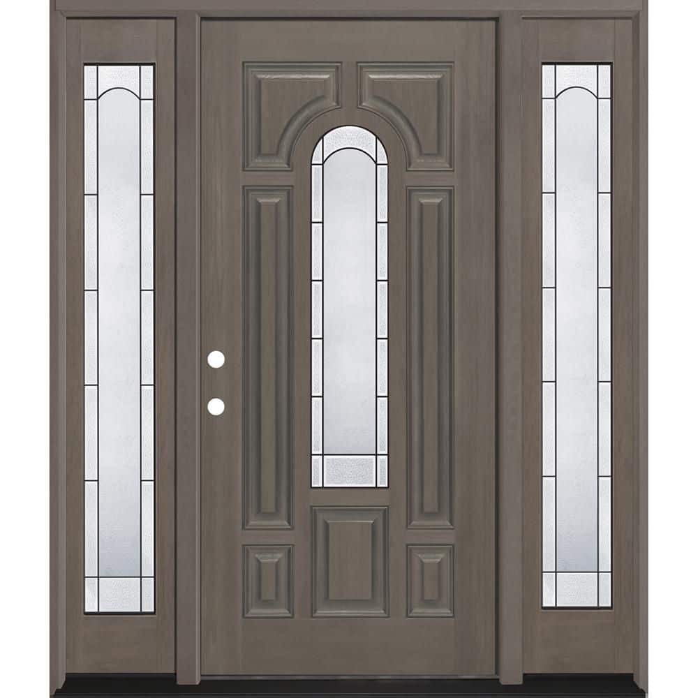 Regency 64 in. x 80 in. CenterLite Empire Glass RHIS Ashwd Mahogany Fiberglass Prehung Front Door w/12in-Full SLs 6-9/16 price history on PriceWatchPro
