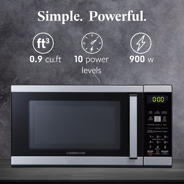 18.6 in. 0.9 cu. ft. 900 Watt Electric Microwave Oven in Black