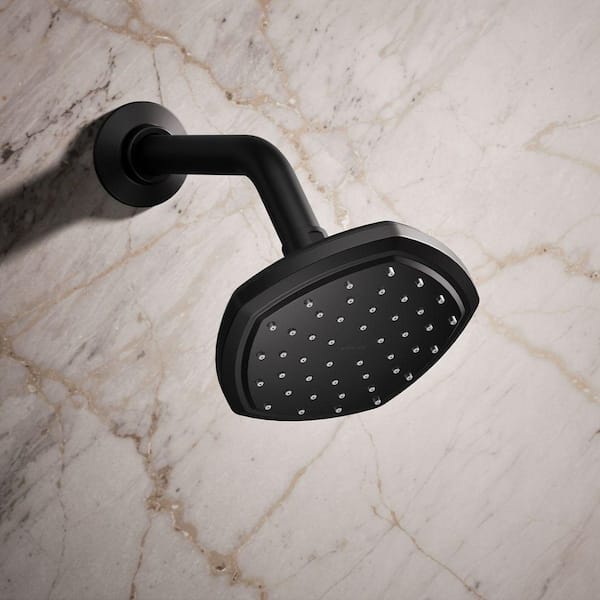 Occasion 1-Spray Patterns with 2.5 GPM 5.5 in. Wall Mount Fixed Shower Head in Matte Black