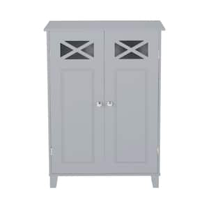 23.75 in. W x 12.50 in. D x 34.75 in. H Gray Linen Cabinet