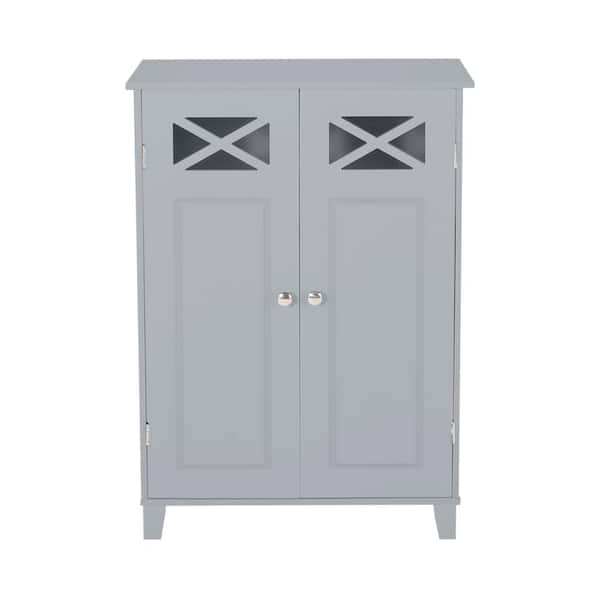 Flynama 23.75 in. W x 12.50 in. D x 34.75 in. H Gray Linen Cabinet