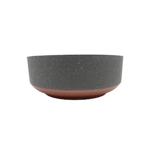 8 in. W x 3.0 in. H, Plastic Faux Concrete Copper Capri Bowl Indoor Succulent Planter, Decorative Pots