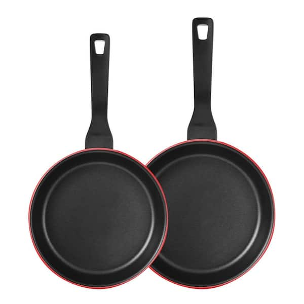 YBM Home 9 inch Heavy Gauge Nonstick Aluminum Frying Pan - Red 