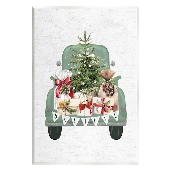 Stupell Industries Christmas Gift Pickup by Lettered and Lined 1 Piece Unframed Graphic Print Travel Poster Art Print 19 in. x 13 in.