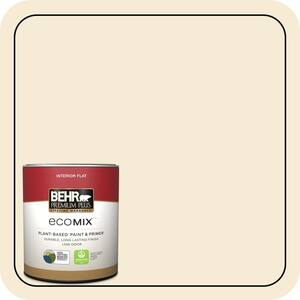 BEHR PREMIUM PLUS 1 gal. #ICC-10 Vanilla Cream Flat EcoMix Plant-Based ...