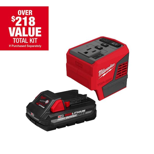 M18 18-Volt Lithium-Ion 175-Watt Powered Compact Inverter for M18 Batteries with (1) M18 HIGH OUTPUT 3.0 Ah Battery