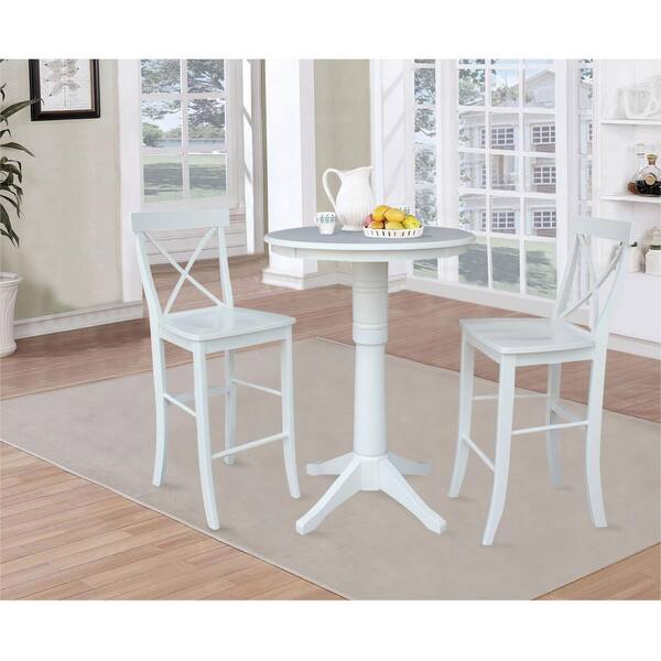 International Concepts 3 Piece Set Olivia White Solid Wood 30 in