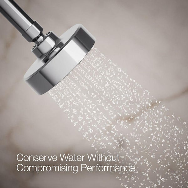 KOHLER Awaken G90 1-Spray Patterns with 2.5 GPM 3.5 in. Wall Mount Fixed Showerhead in Polished Chrome