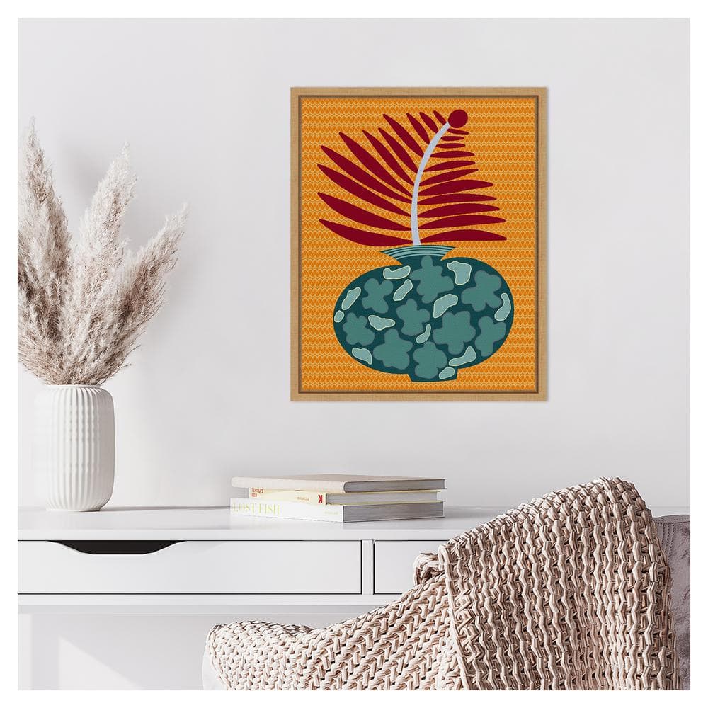 Snappy Botanical II Abstract Floral Canvas Art with Maple Frame