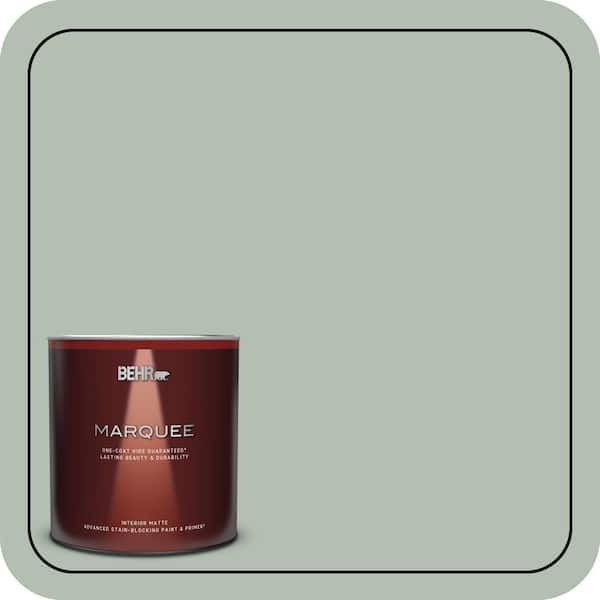 BEHR MARQUEE 1 Qt. #N400-3 Flagstaff Green One-Coat Hide Matte Interior Paint & Primer