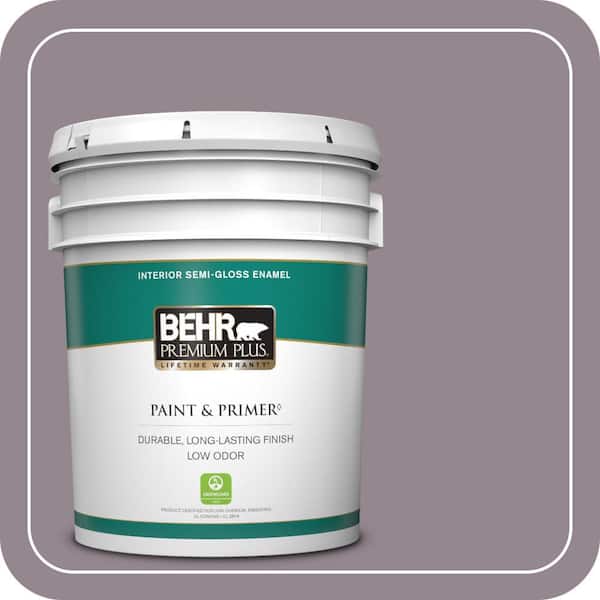 BEHR PREMIUM PLUS 5 gal. #MQ1-32 Cinema Screen Semi-Gloss Enamel Low Odor Interior Paint & Primer
