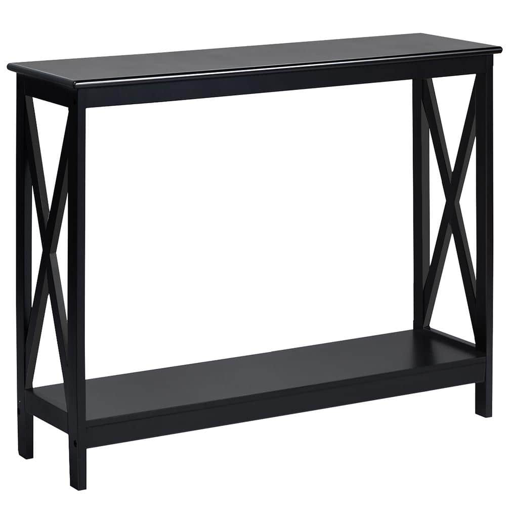 Reviews for Costway Black 2Tier Console Table xDesign Bookshelf Sofa