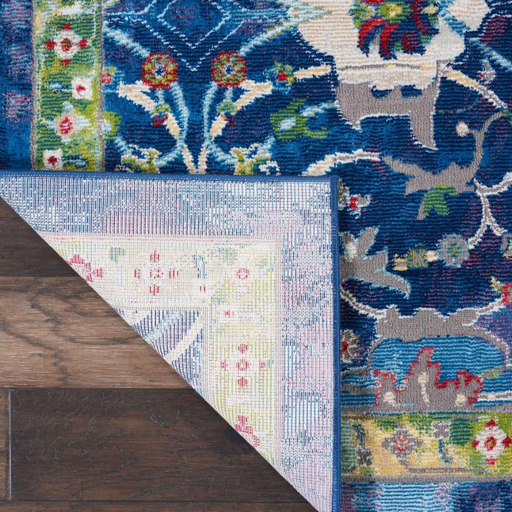 Handmade Blue Medallion Synthetic 8' x 10' Area Rug