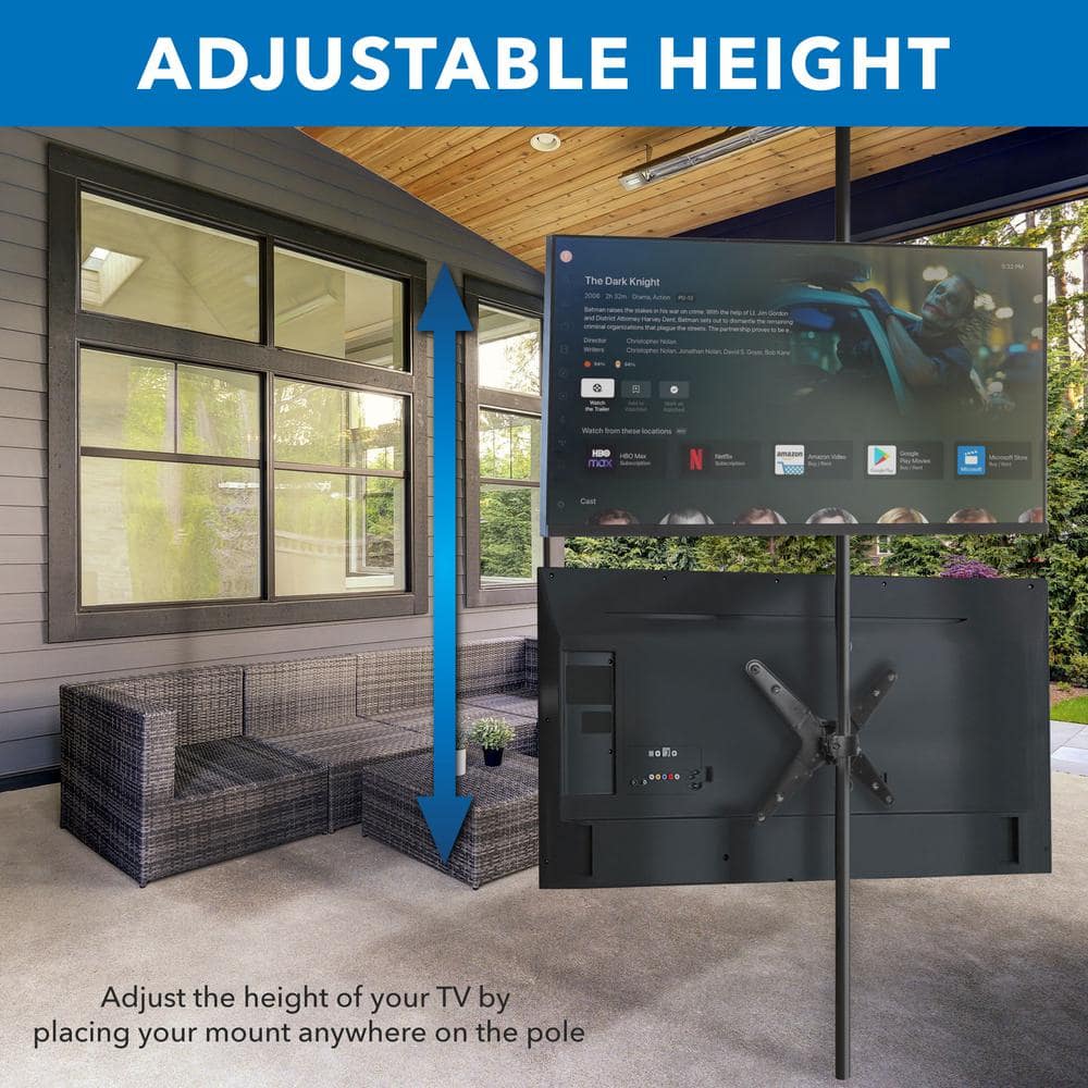 Mount-It! Full Motion Black Steel and Aluminum TV Pole Mount for 32" to 55" Screens