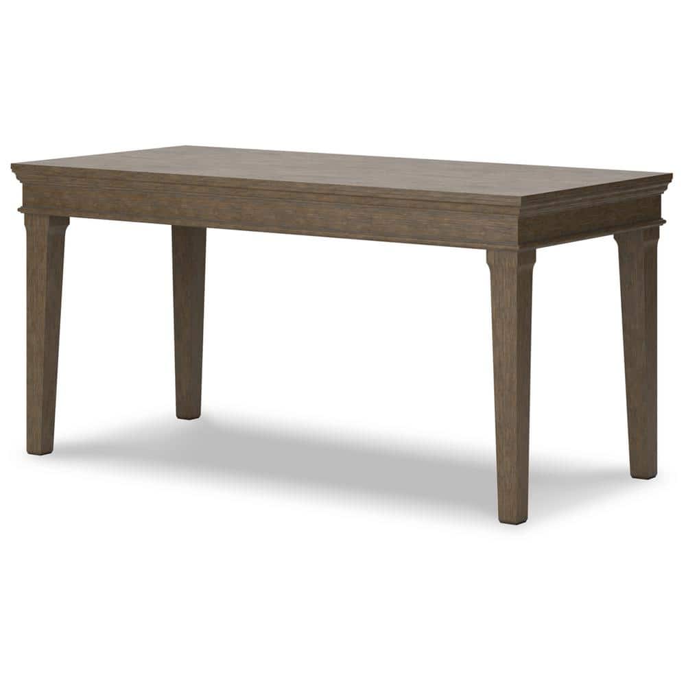Gray Transitional Desk with Hutch and USB Ports