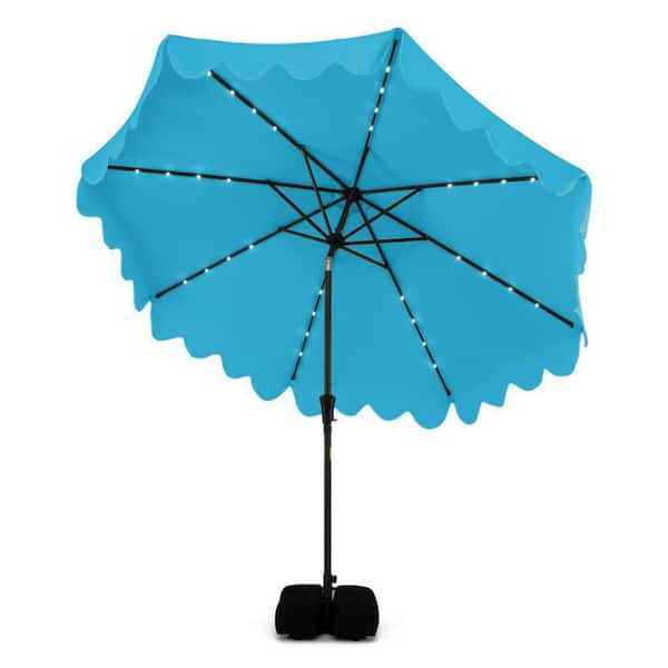 10 ft patio umbrella with lights High Quality 10 Ft Patio Solar Umbrella with Crank Solar-powered LED L   Outdoor Solar Outlet