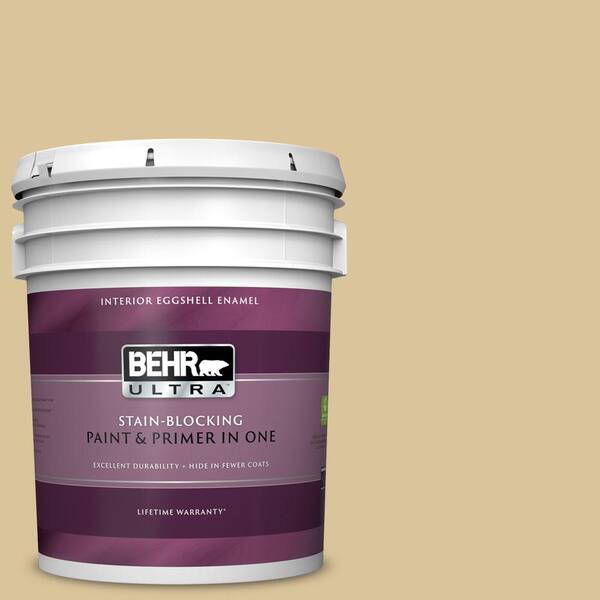 BEHR ULTRA 5 gal. #UL160-6 Straw Basket Eggshell Enamel Interior Paint and Primer in One