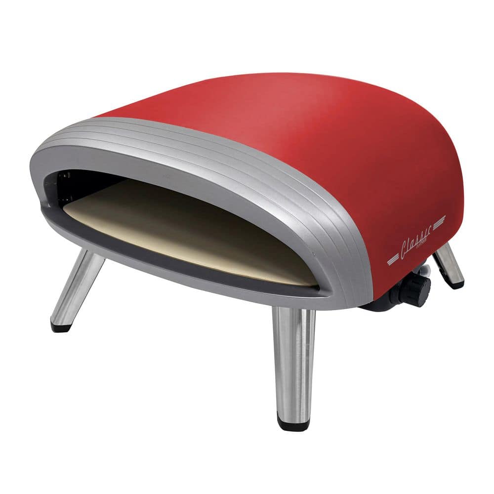 Classic Retro 16 in. Portable Outdoor Propane Pizza Oven in Matte Red