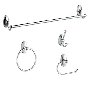 4 -Piece Bath Hardware Set with Included Mounting Hardware in Brushed Chrome