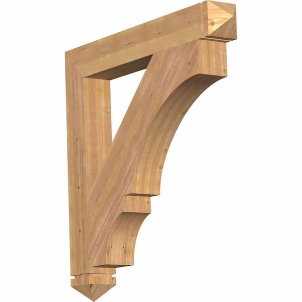 Ekena Millwork 5.5 in. x 44 in. x 44 in. Western Red Cedar Balboa Arts and Crafts Smooth Bracket