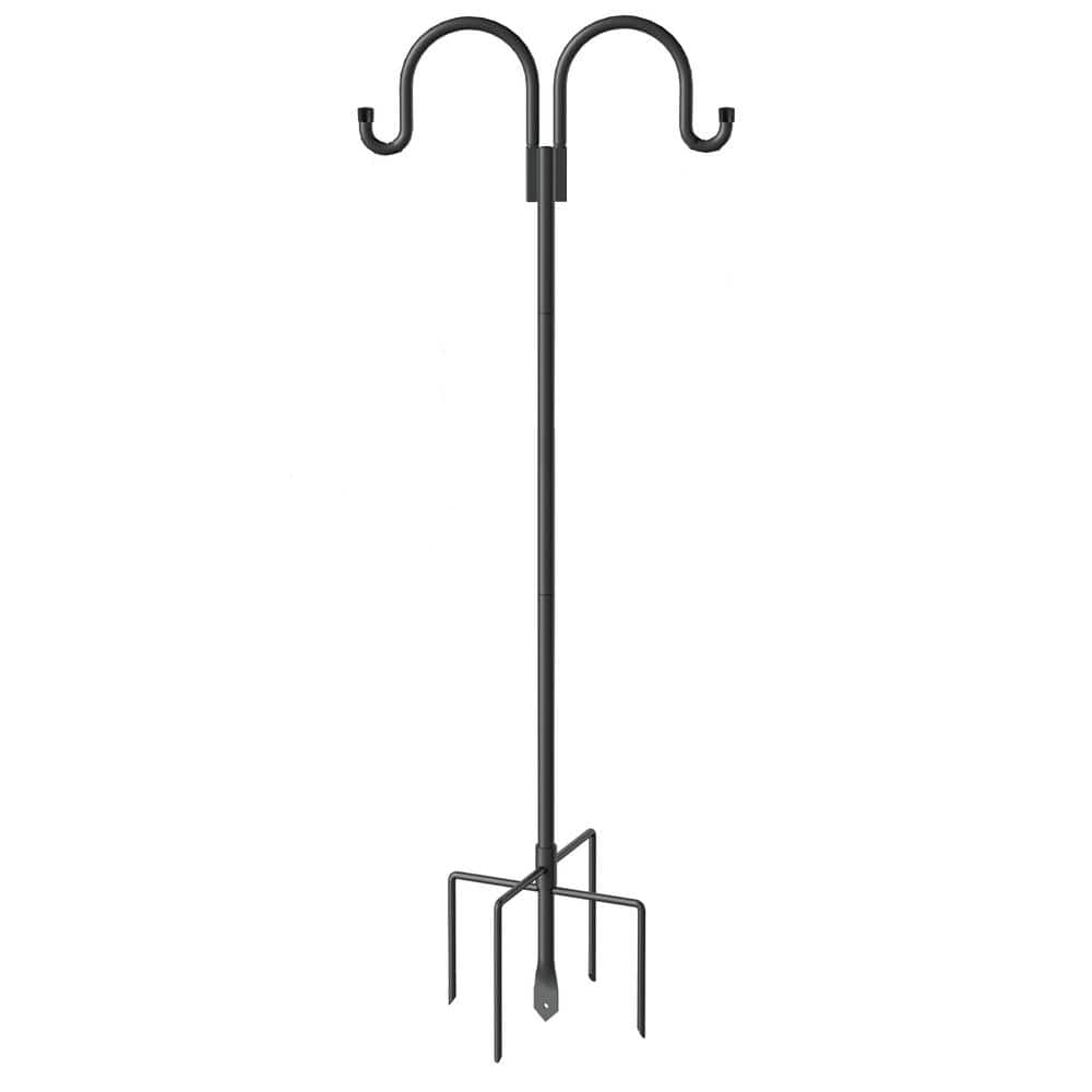 63 in. Metal Shepards Hooks for Outdoor, Heavy Duty Bird Feeder Pole for H