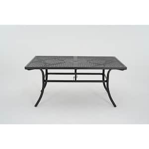 Stanworth Brown Rectangle Metal Outdoor Dining Table