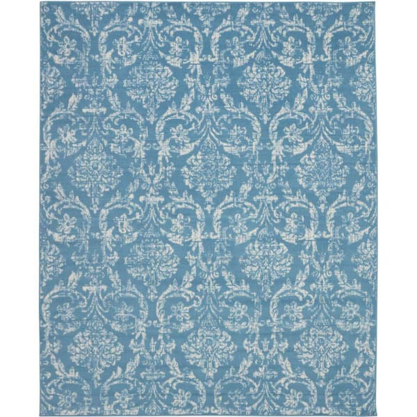 Nourison Jubilant Blue 8 ft. x 10 ft. Persian Vintage Area Rug