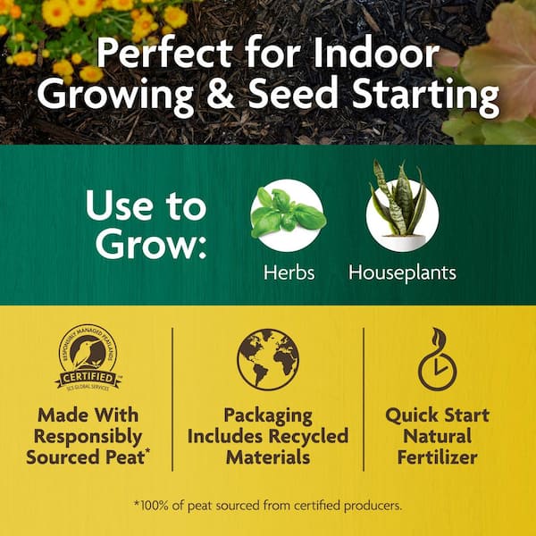 Organic Indoor Potting Mix 8 qt. For Houseplants and Seed Starting, OMRI Listed, Soil (2-Pack)