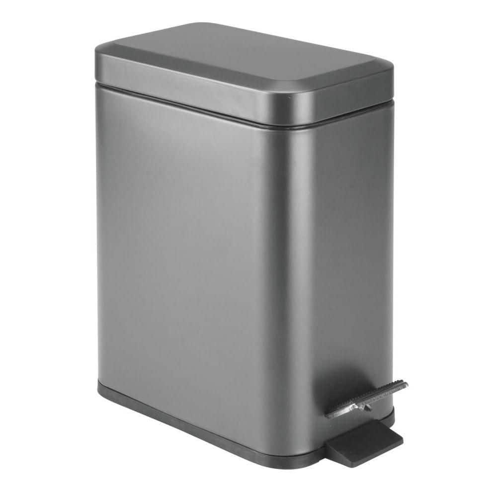 Dracelo Small Bathroom Trash Can with Lid Soft Close in Matt Black