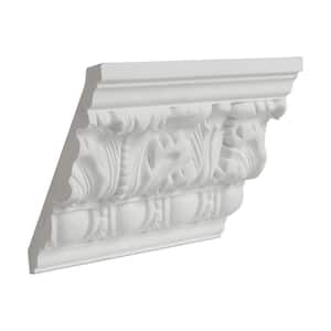 4-1/2 in. x 3-15/16 in. x 6 in. Long Egg and Dart Acanthus Polyurethane Crown Moulding Sample
