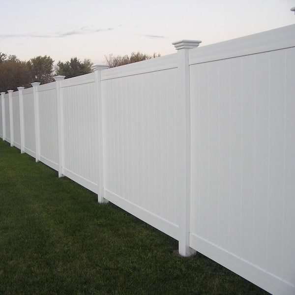 Weatherables - Pembroke 6 ft. H x 8 ft. W White Vinyl Privacy Fence Panel Kit