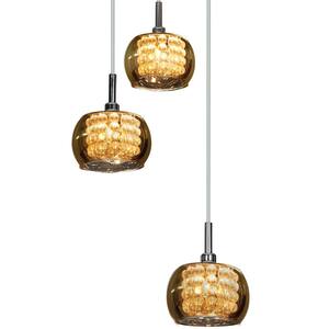 Glam 3-Light Chrome Shaded Pendant Light With Glass Shade
