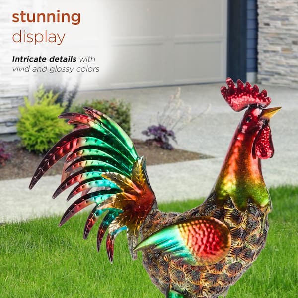 Large Iron Rooster Decorative Rooster Metal Garden Animals Garden and Patio  Inspiration 