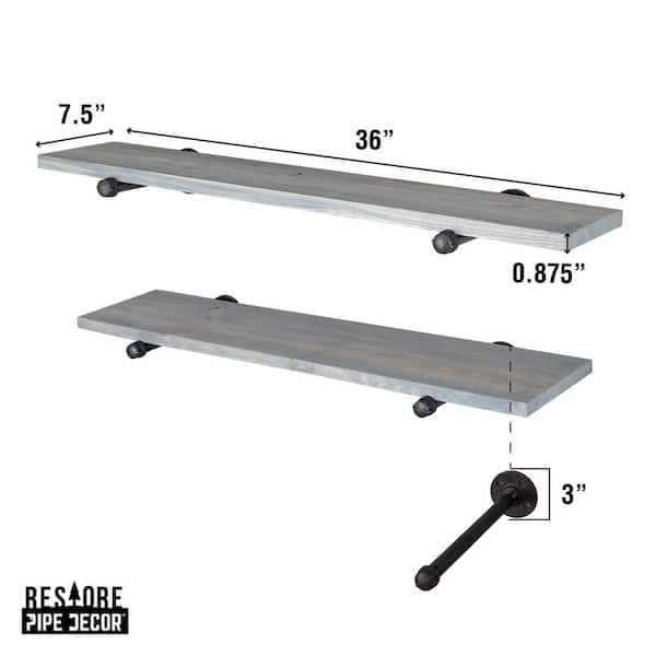 3 -Tier Wall Mounted Shelf By PIPE DECOR