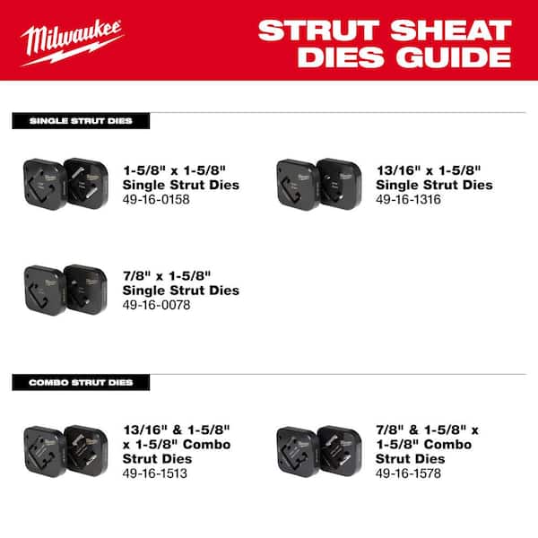 Milwaukee 1-5/8 in. x 1-5/8 in. Single Strut Shearing Dies 49-16