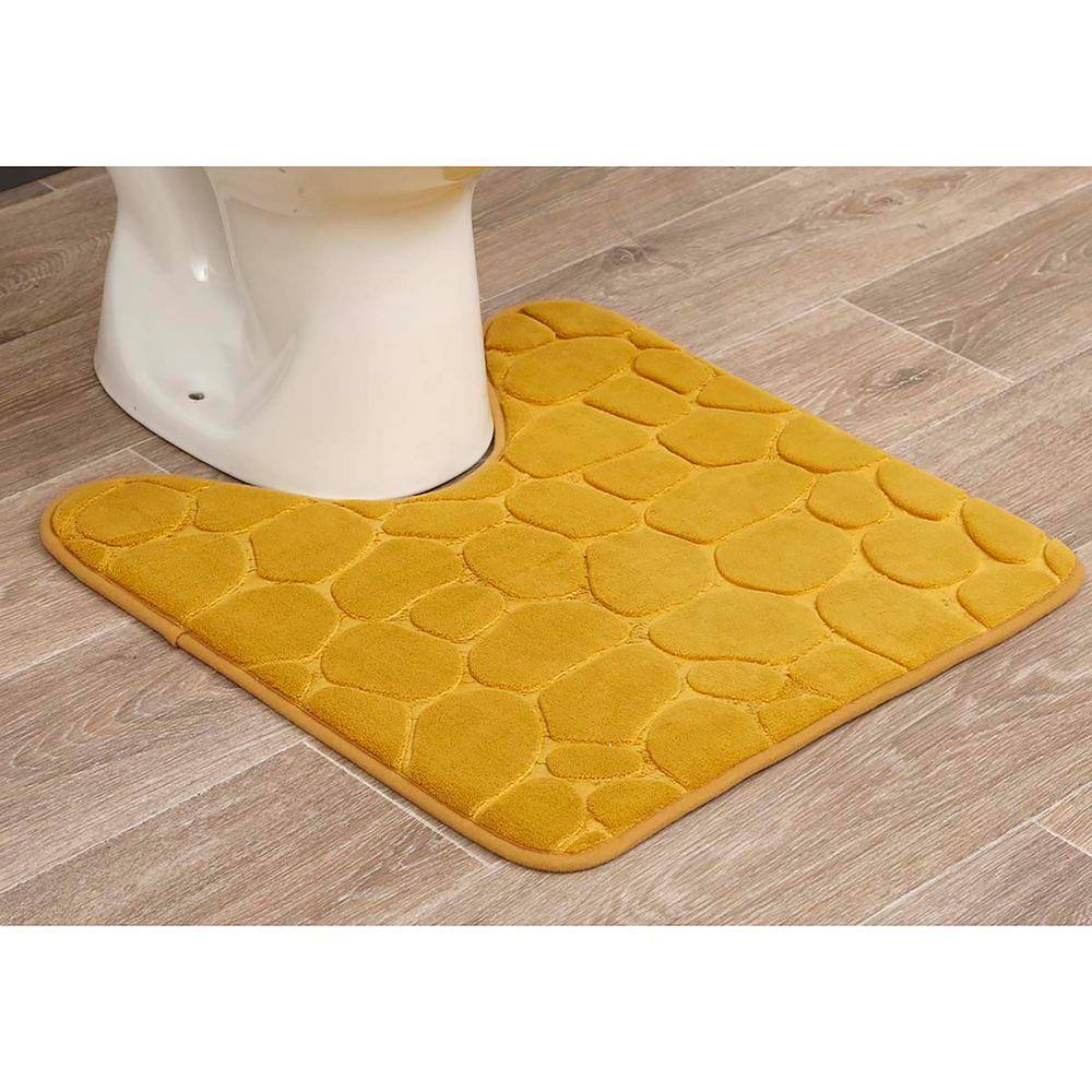 Yellow Mustard Memory Foam U-Shaped Contour Bath Rug