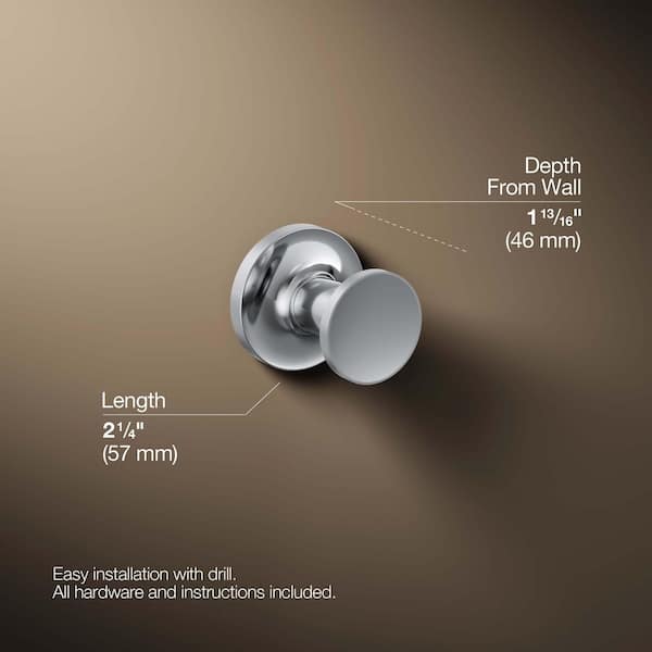 KOHLER Purist Single Robe Hook in Polished Chrome K-14443-CP - The
