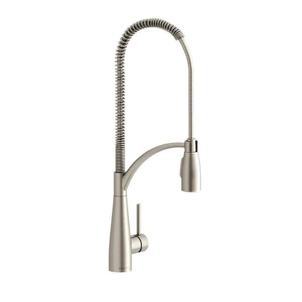 Avado Lustrous Steel 22.25 in. H Pull Down Sprayer Kitchen Faucet with 360° Spout Swivel