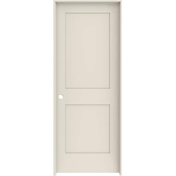 JELD-WEN 32 in. x 80 in. 2-Panel Shaker Right-Hand Primed Solid Core Wood Single Prehung Interior Door