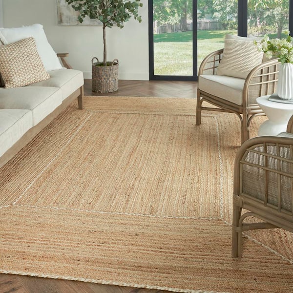 Terrazzo Jute Natural 8 ft. x 10 ft. Solid Contemporary Area Rug
